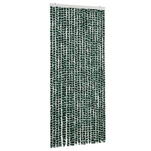 Cortina anti-insetos 90x220 cm chenille verde e branco