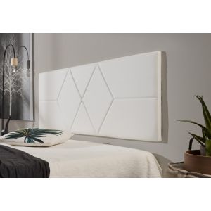 Cabeceira de cama 90 dos rombos polipiel 112x57x5cm branco