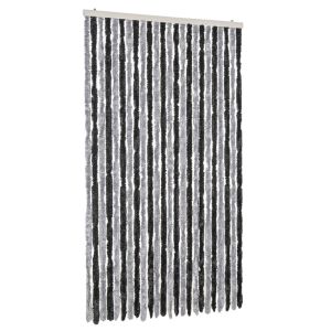Cortina anti-insetos 100x220 cm chenille cinzento e preto