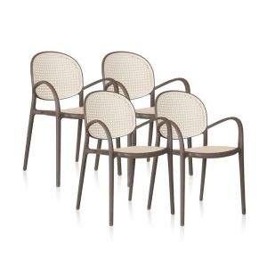 Pack 4 sillas de exterior klux arm