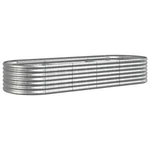 vidaXL jardinera arriate acero galvanizado plata 224x80x36 cm