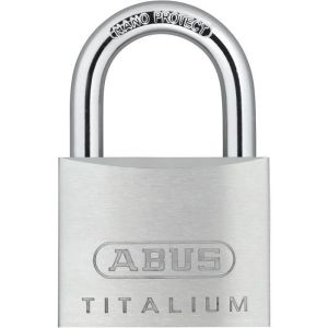 Cadeado - abus - titânio 64ti/50 - corpo em alumínio - chave paracêntrica -