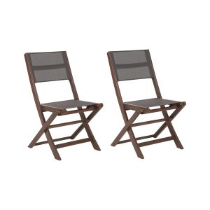 Conjunto de 2 cadeiras de jardim cesana madeira de acácia castanho escuro