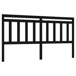 vidaXL cabecero de cama madera maciza de pino negro 206x4x100 cm