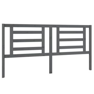 vidaXL cabecero de cama madera maciza de pino gris 186x4x100 cm