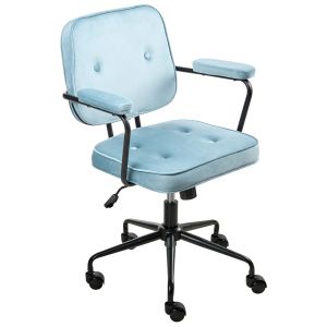 Cadeira home office pawnee veludo azul claro