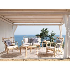Conjunto de jardim com mesa 4 lugares brindisi rattan natural