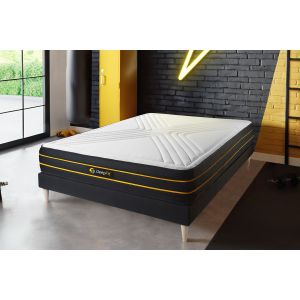 Conjunto de estrado preto + colchão sleepfit ultra (120x220 cm - espuma vis