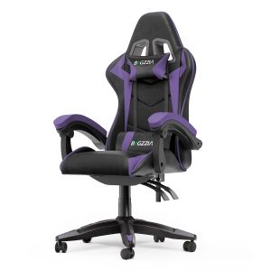 Cadeira de jogos a, cadeira ergonómica com apoio - preta/roxa