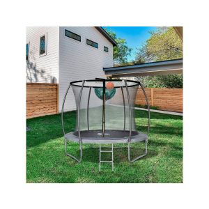 Cama elástica con red interior "jumper" - ø 4,60 m - gris