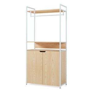 Bengaleiro larem com portas 180x84x40cm - efeito carvalho [en.casa]