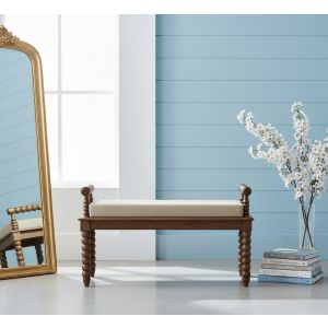 Artisan furniture banco em madeira maciça linen mud em carvalho âmbar