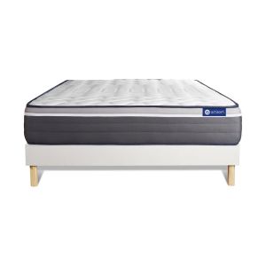 Conjunto de estrado branco + colchão actisom actilatex plus (160x190 cm - e
