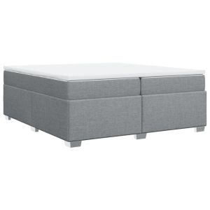 vidaXL cama box spring con colchón tela gris claro 200x200 cm