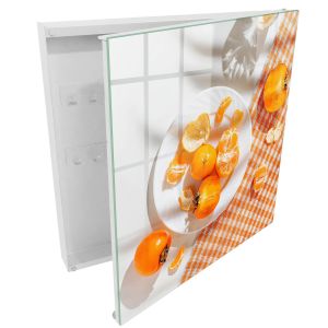 Caixa para chaves decorativa 30x30x5, abertura à direita branca