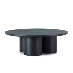 Mesa de centro 120x120x40 em madeira de carvalho preto