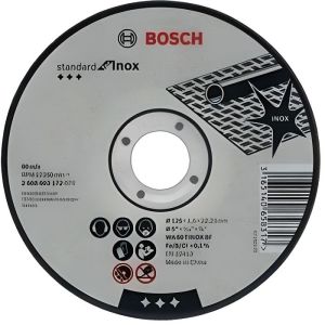 Caixa de 10 discos bosch ø125 x 22,23 x 1,6 padrão inox - 2608619050