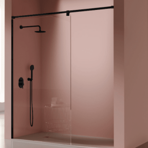 Panel fijo de ducha fresh salomon straight negro  108 - 109 cm