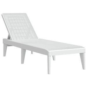 vidaXL tumbona de pp blanco 186x60x29 cm