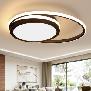 Nettlife LED teto luz sala de estar - lâmpada preta regulável 56w moderna