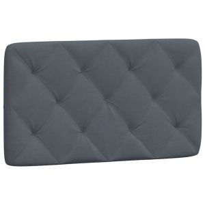 vidaXL cabecero de cama acolchado terciopelo gris oscuro 90 cm