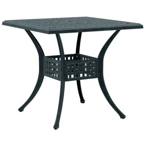 Mesa de jardim 80x80x75 cm alumínio fundido verde