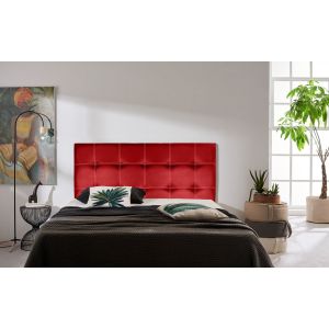 Cabeceira de cama em imitação de pele vermelha com estampado de íris, 190