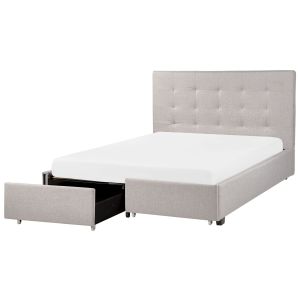 Cama de casal tecido cinzento la rochelle