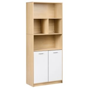 Estante com 2 portas zehna castanho claro/branco