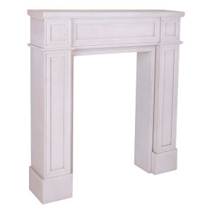 Moldura de lareira madeira entalhada branca 100x20x110