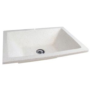 Ondee - lavatório retangular tamara creme - 40cm - terrazzo - sem descarga