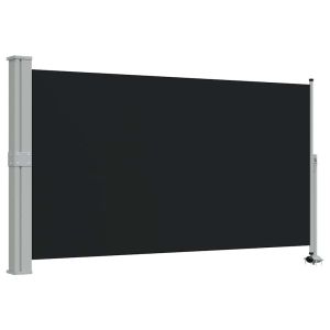 Toldo lateral retrátil para pátio 140x300 cm preto