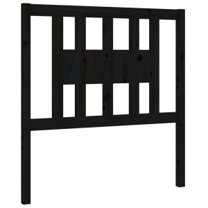 vidaXL cabecero madera maciza de pino negro 96x4x100 cm