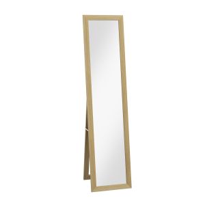 Espelho de pé mdf e vidro cor de madeira natural 37x40x155 cm