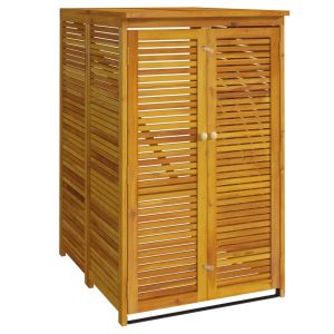 Abrigo individual p/ caixote do lixo 70x89x117 cm acácia maciça