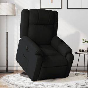 Poltrona reclinável elevatória elétrica tecido preto ewg5410