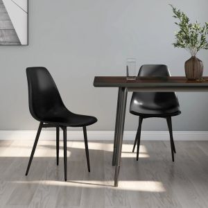 Cadeiras de jantar 2 pcs pp preto ewg1244
