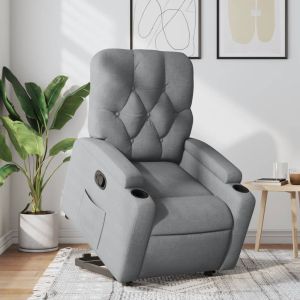Poltrona reclinável elevatória tecido cinzento-claro ewg3250