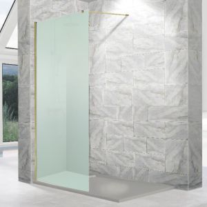 Painel fixo de box fresh ouro escovado - 68.5/70 cm - vidro fosco