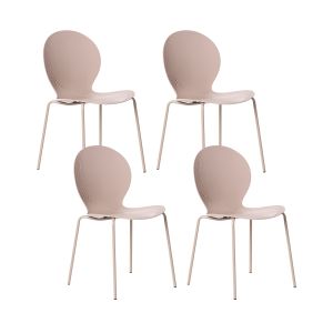 Conjunto de 4 cadeiras de jardim milos empilhável creme