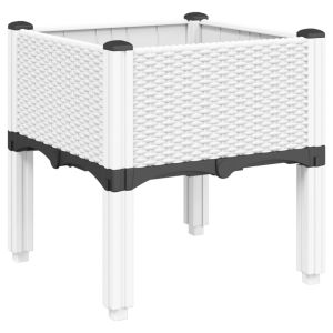 vidaXL jardinera con patas pp blanco 40x40x42 cm