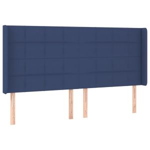 vidaXL cabecero con orejas de tela azul 203x16x118/128 cm