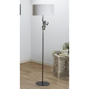 Luminária de pé mono em resina prateada, 45x165cm