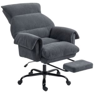Cadeira de escritório 80x80x106-114 cm poliéster e contraplacado color gris