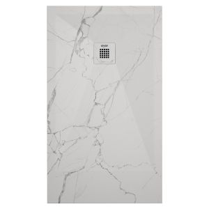 Ondee - base de duche nola 3 - cortável - 80x120 - mármore branco - batoque