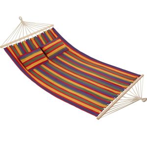 Rede doble, carga 240 kg com 2 almofadas, 230 x 145 cm, multicolor