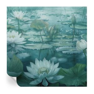 Papel de parede vinílico flores aquáticas 250x250 tulup