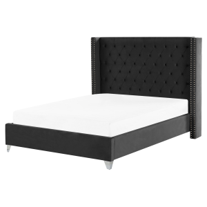 Cama veludo lubbon 160 x 200 cm preto