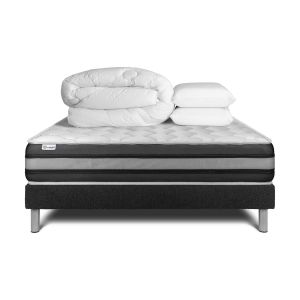 Pacote de cama completo - colchão 140x190 cm + estrado de molas com ripas (