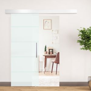 Porta de vidro vidro e liga de alumínio traslúcido 75x210 cm